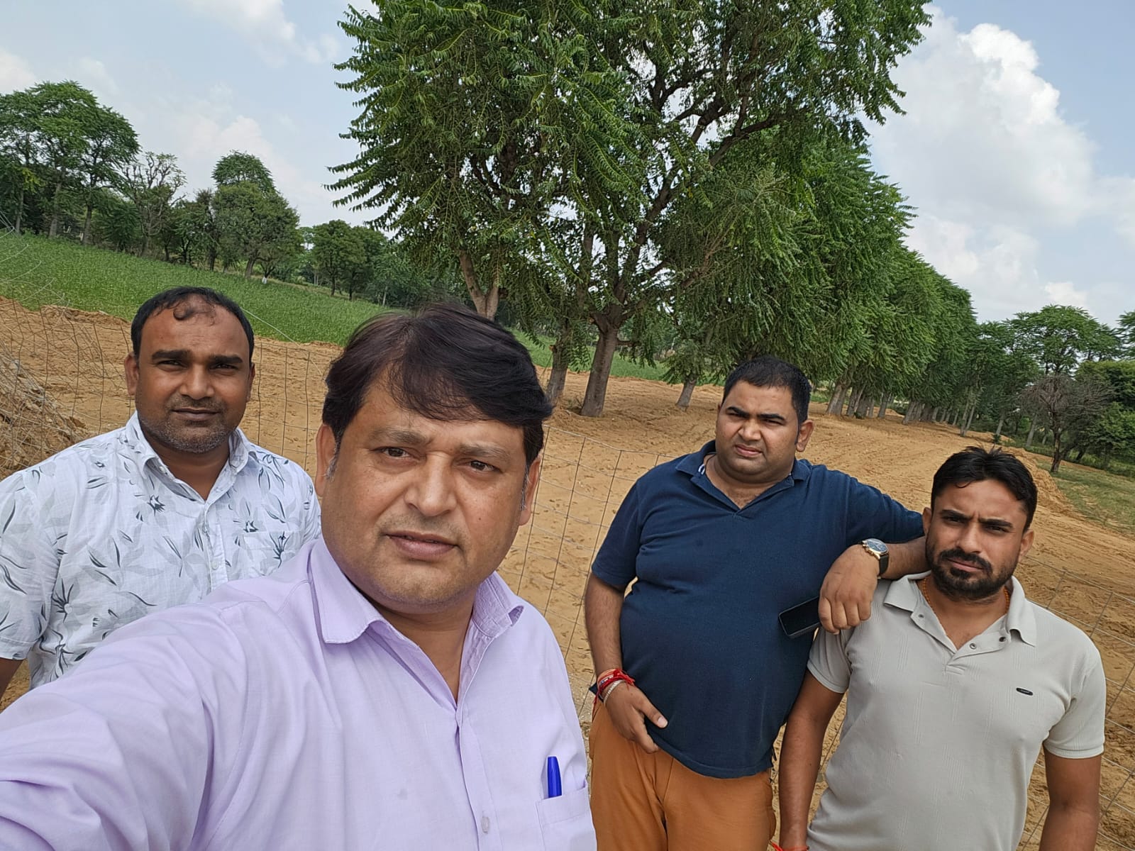 Team exploring the project site